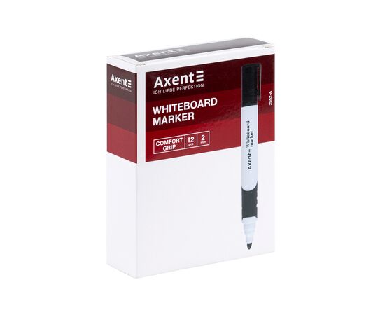 Маркер Axent для сухостираемых досок Comfort Grip 2 мм круглых Красный (2552-06-A), изображение 2