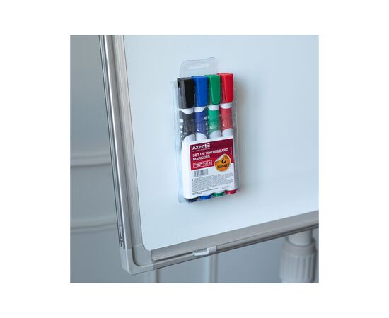 Маркер Axent набор для сухостираемых досок Comfort Grip 2 мм круглых 4 шт (2552-40-A), изображение 4