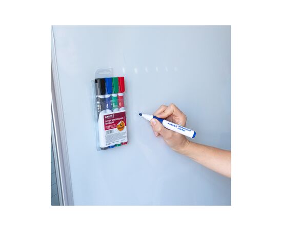 Маркер Axent набор для сухостираемых досок Comfort Grip 2 мм круглых 4 шт (2552-40-A), изображение 5