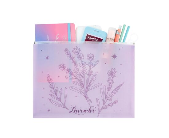 Папка на молнии Axent zip-lock А4+ Lavender-2 (1497-37-A), изображение 3 Папка на молнии Axent zip-lock А4+ Lavender-2 (1497-37-A), изображение 3