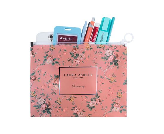 Папка на молнии Axent zip-lock А5 Laura Ashley, Charming (1498-30-A), изображение 3 Папка на молнии Axent zip-lock А5 Laura Ashley, Charming (1498-30-A), изображение 3