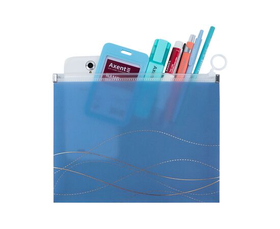 Папка на молнии Axent zip-lock А5 Waves-2 (1498-41-A), изображение 3 Папка на молнии Axent zip-lock А5 Waves-2 (1498-41-A), изображение 3