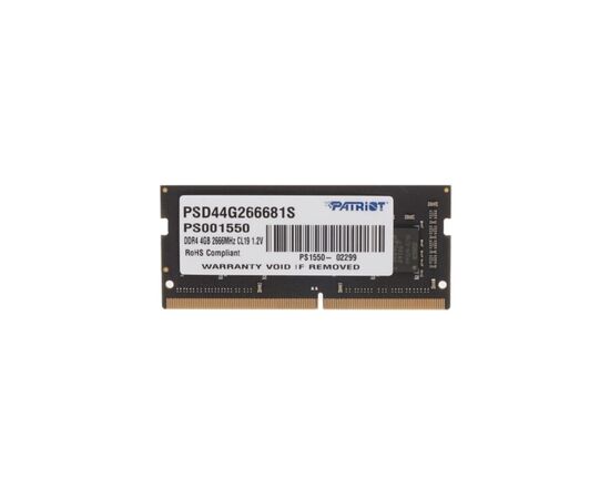 Модуль пам'яті для ноутбука SoDIMM DDR4 4GB 2666 MHz Patriot (PSD44G266681S)