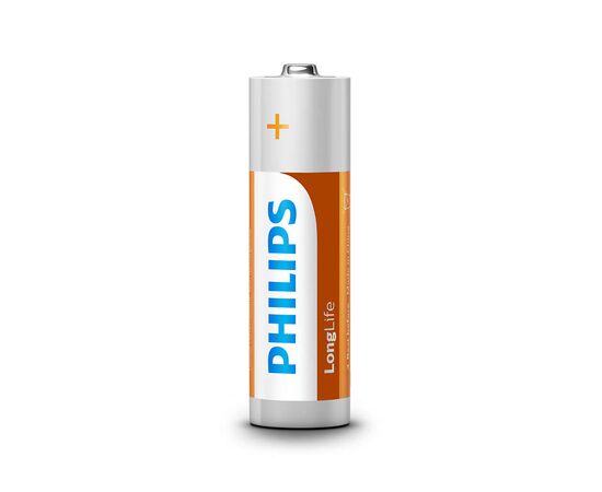 Батарейка Philips AA R6 LongLife Zinc Carbon * 4 (R6L4B/10), изображение 2 Батарейка Philips AA R6 LongLife Zinc Carbon * 4 (R6L4B/10), изображение 2