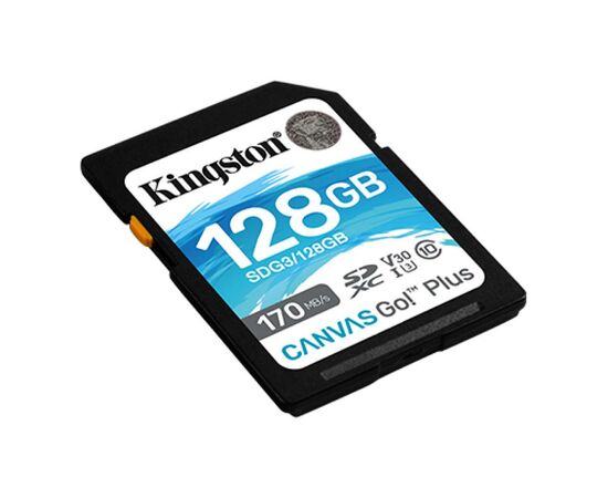 Карта памяти Kingston 128GB SDXC class 10 UHS-I U3 Canvas Go Plus (SDG3/128GB), изображение 2 Карта памяти Kingston 128GB SDXC class 10 UHS-I U3 Canvas Go Plus (SDG3/128GB), изображение 2