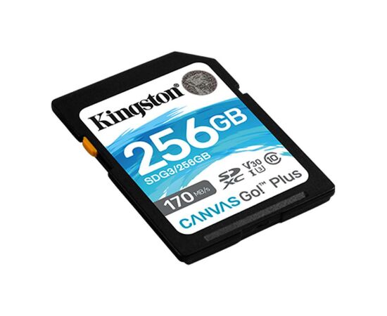 Карта памяти Kingston 256GB SDXC class 10 UHS-I U3 Canvas Go Plus (SDG3/256GB), изображение 2 Карта памяти Kingston 256GB SDXC class 10 UHS-I U3 Canvas Go Plus (SDG3/256GB), изображение 2