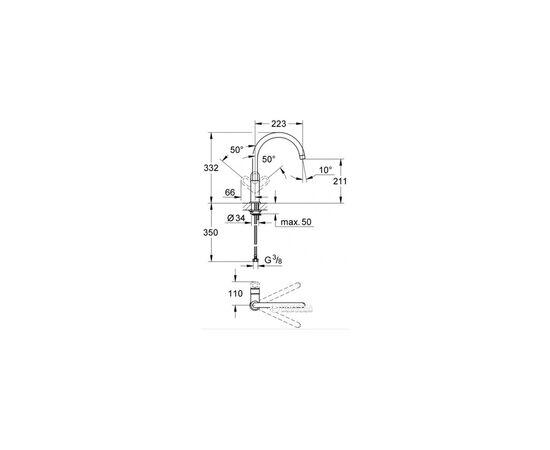 Смеситель Grohe BauLoop (31368000), изображение 4 Смеситель Grohe BauLoop (31368000), изображение 4
