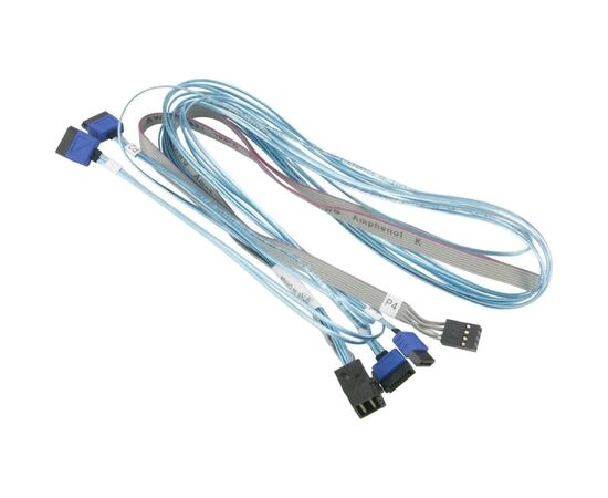 Кабель для передачі даних MiniSAS HD (SFF-8643) to 4xSATA 0.9/0,75m w/Sideband Supermicro (CBL-SAST-0699)