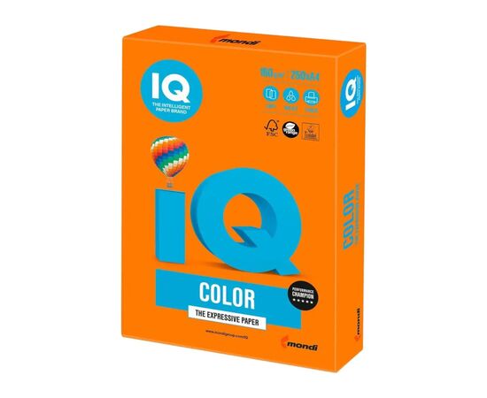 Бумага Mondi IQ color А4 intensive, 160g 250sh Orange (OR43/A4/160/IQ)