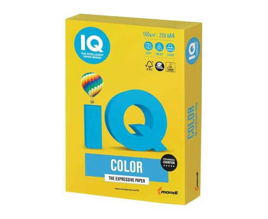 Папір Mondi IQ color А4 intensive, 80g 500sheets, Canary yellow (CY39/A4/80/IQ)