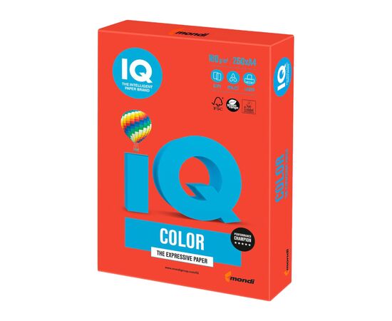 Бумага Mondi IQ color А4 intensive, 80g 500sheets, Coral red (CO44/A4/80/IQ)