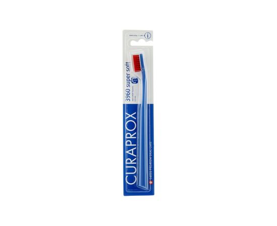 Зубна щітка Curaprox CS 3960 Super Soft Суперм'яка D 0.12 мм Синя з червоною щетиною (CS 3960-01)