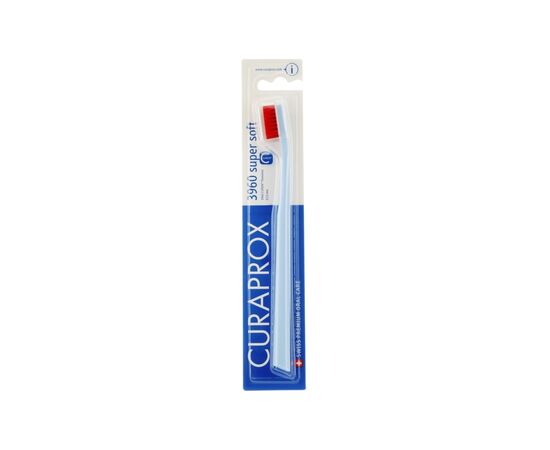 Зубна щітка Curaprox CS 3960 Super Soft Суперм'яка D 0.12 мм Блакитна з червоною щетиною (CS 3960-03)