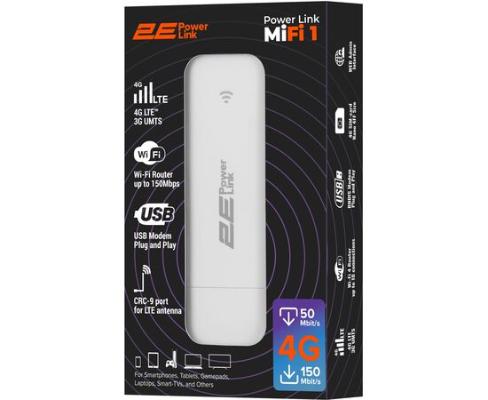 Мобильный Wi-Fi роутер 2E PowerLink MiFi-1 2024 (694743655322), изображение 12 Мобильный Wi-Fi роутер 2E PowerLink MiFi-1 2024 (694743655322), изображение 12
