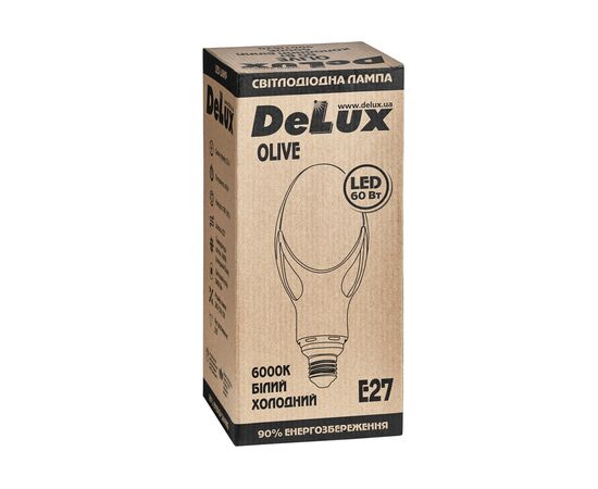Лампочка Delux OLIVE 60w E27 6000K (90011620), изображение 3 Лампочка Delux OLIVE 60w E27 6000K (90011620), изображение 3