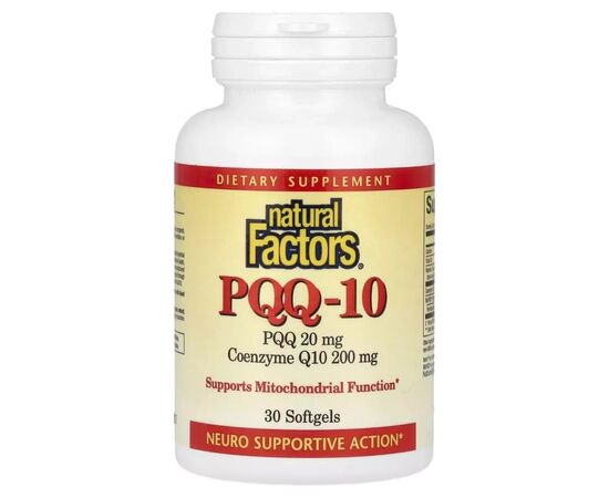 Витаминно-минеральный комплекс Natural Factors PQQ с Коэнзимом Q10, 20 мг, PQQ-10, 30 капсул (NFS-02617)