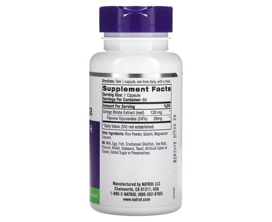 Вітамінно-мінеральний комплекс Natrol Вітамін E, 268 мг, Super Vitamin E, 90 гелевих капсул¶Гінкго Білоба, 120 мг, Ginkgo Biloba, 60 к (NTL-00768), зображення 2