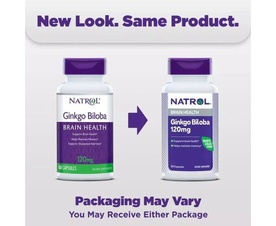 Вітамінно-мінеральний комплекс Natrol Вітамін E, 268 мг, Super Vitamin E, 90 гелевих капсул¶Гінкго Білоба, 120 мг, Ginkgo Biloba, 60 к (NTL-00768), зображення 3