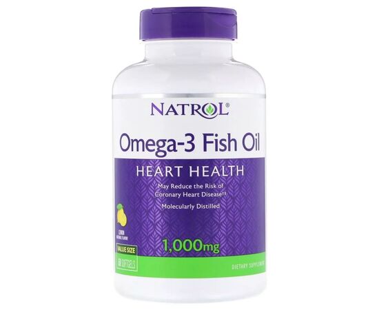 Витаминно-минеральный комплекс Natrol Омега-3 Рыбий Жир, 1000 мг, Omega-3 Fish Oil, 60 желатиновых капсул (NTL00929)