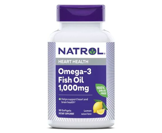 Витаминно-минеральный комплекс Natrol Омега-3 Рыбий Жир, 1000 мг, Omega-3 Fish Oil, 90 желатиновых капсул (NTL00928)