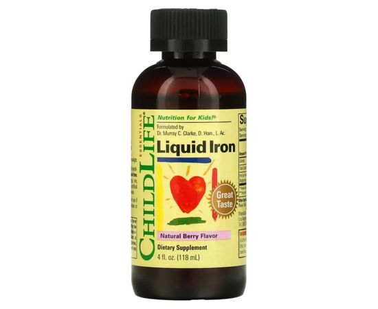 Витаминно-минеральный комплекс ChildLife Жидкое железо для детей, вкус ягод, Liquid Iron, 118 мл (CDL-12100)
