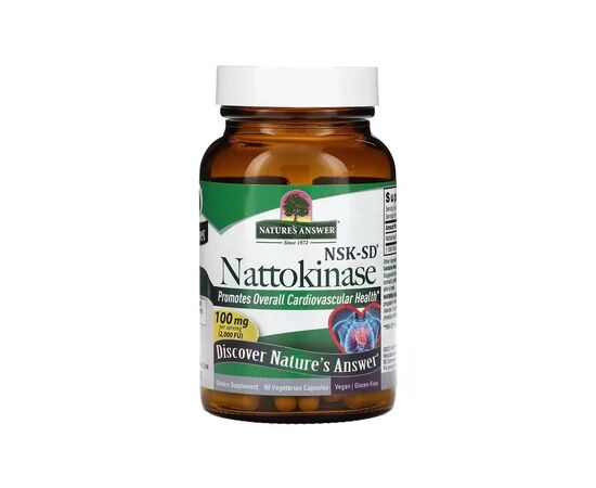 Вітамінно-мінеральний комплекс Nature's Answer Наттокіназа, 100 мг, Nattokinase, 60 вегетаріанських капсул (NTA-16575), зображення 3 Вітамінно-мінеральний комплекс Nature's Answer Наттокіназа, 100 мг, Nattokinase, 60 вегетаріанських капсул (NTA-16575), зображення 3