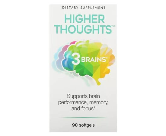 Витаминно-минеральный комплекс Natural Factors Поддержка работы мозга, 3 Brains, Higher Thoughts, 30 гелевых капсу (NFS-03050)
