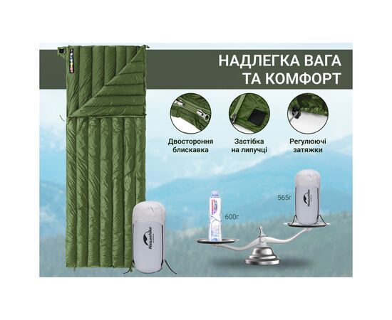 Спальный мешок Naturehike CWM295 CNK2300SD013, зелений (6976023920882), изображение 10