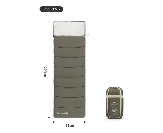 Спальный мешок Naturehike LD250 CNK2300SD016, темно-зелений (6976023921797), изображение 2