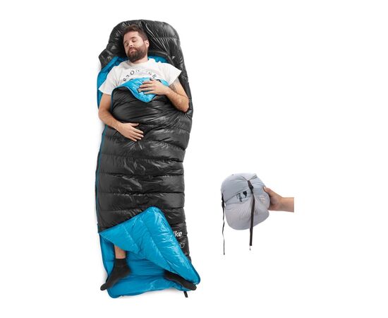 Спальный мешок Naturehike CW400 NH18C400-D, p-р L, чорно-блакитний (6976507666831), изображение 3 Спальный мешок Naturehike CW400 NH18C400-D, p-р L, чорно-блакитний (6976507666831), изображение 3