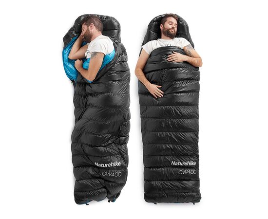 Спальный мешок Naturehike CW400 NH18C400-D, p-р L, чорно-блакитний (6976507666831), изображение 8 Спальный мешок Naturehike CW400 NH18C400-D, p-р L, чорно-блакитний (6976507666831), изображение 8