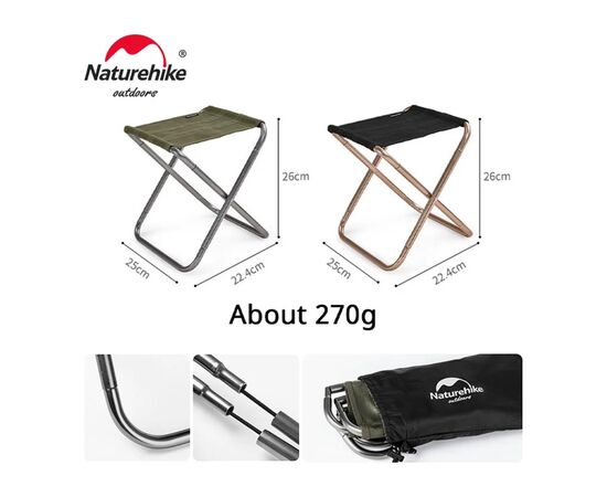 Стул складной Naturehike Easy Wild NH17Z012-L, зелений (6927595721384), изображение 3