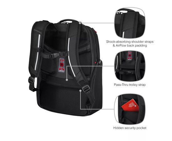 Рюкзак для ноутбука Wenger 17" New Icons, Meteor, Black (653188), изображение 5 Рюкзак для ноутбука Wenger 17" New Icons, Meteor, Black (653188), изображение 5