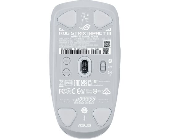 Мишка ASUS ROG Strix Impact III Wireless/Bluetooth White (90MP03D0-BMUA10), зображення 7 Мишка ASUS ROG Strix Impact III Wireless/Bluetooth White (90MP03D0-BMUA10), зображення 7