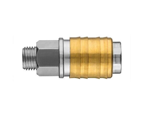 Коннектор для шланга Neo Tools муфта быстросъемная пневматическая, 1/4", 16бар, нержавеющая сталь, латунь (12-635), изображение 2 Коннектор для шланга Neo Tools муфта быстросъемная пневматическая, 1/4", 16бар, нержавеющая сталь, латунь (12-635), изображение 2