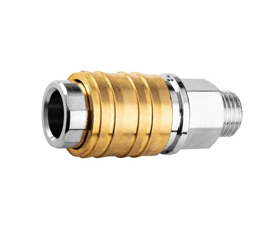 Конектор для шланга Neo Tools муфта швидкознімна пневматична, 1/4", 16бар, нержавіюча сталь, латунь (12-635)