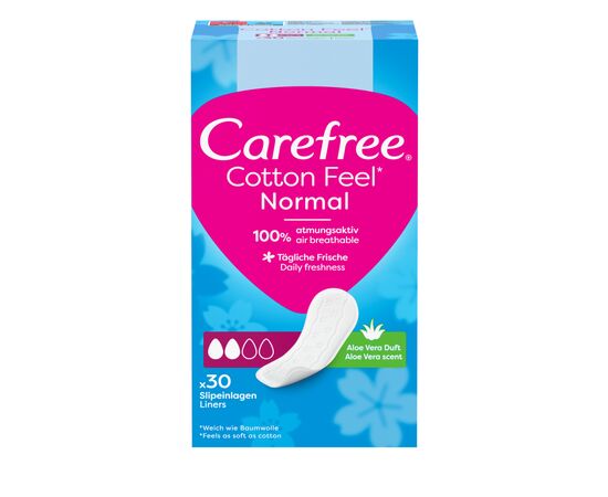 Гигиенические прокладки Carefree Cotton Aloe с экстрактом хлопка и алоэ 30 шт. (3574661565040/3574661486147)