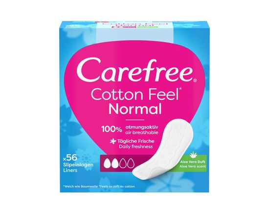 Ежедневные прокладки Carefree Мягкость хлопка с Алоэ 56 шт. (3574661486307)