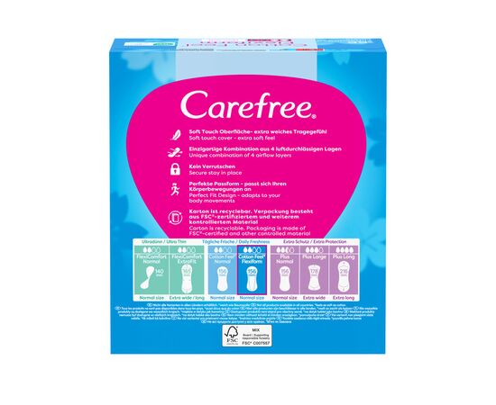 Щоденні прокладки Carefree Cotton Feel Flexiform Без аромату 56 шт. (3574661482194), зображення 3