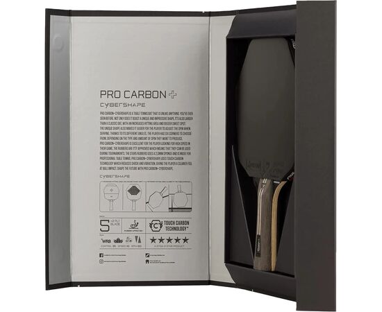 Ракетка для настольного тенниса Stiga Pro Carbon Plus Cybershape 5 Star FL (1215-0401-35) (931184), изображение 5 Ракетка для настольного тенниса Stiga Pro Carbon Plus Cybershape 5 Star FL (1215-0401-35) (931184), изображение 5