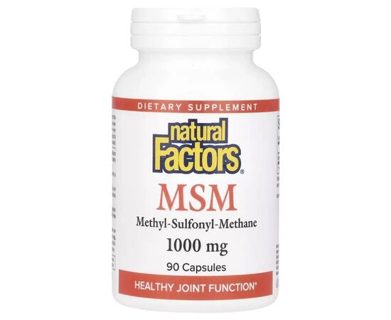 Витаминно-минеральный комплекс Natural Factors МСМ, 1000 мг, MSM, 60 вегетарианских капсул (NFS-02652)