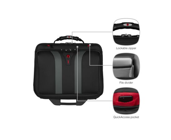 Сумка для ноутбука Wenger 16" Granada, Wheeled Case, Black (600659), изображение 10 Сумка для ноутбука Wenger 16" Granada, Wheeled Case, Black (600659), изображение 10