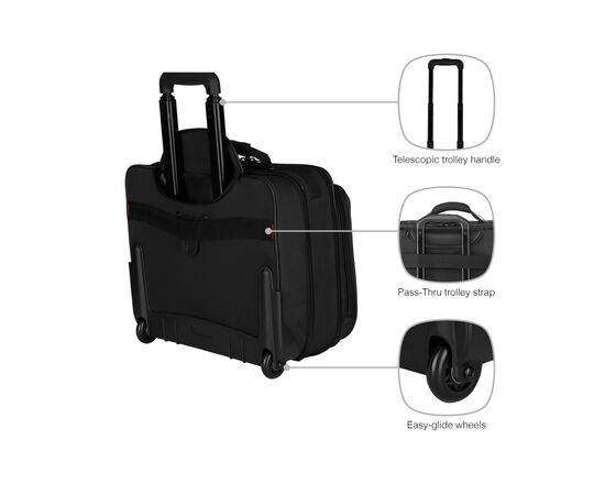 Сумка для ноутбука Wenger 16" Granada, Wheeled Case, Black (600659), изображение 11 Сумка для ноутбука Wenger 16" Granada, Wheeled Case, Black (600659), изображение 11