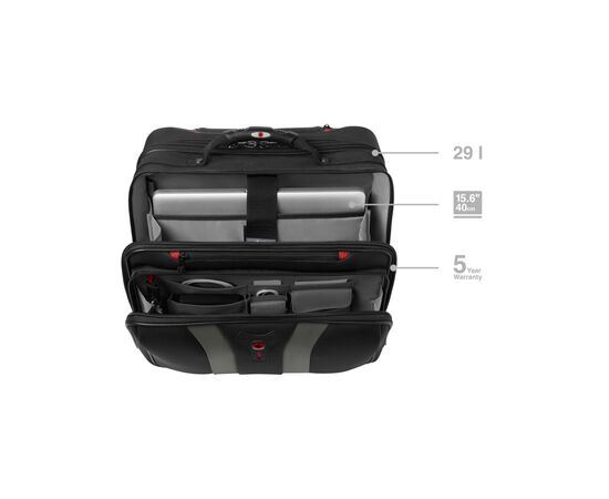 Сумка для ноутбука Wenger 16" Granada, Wheeled Case, Black (600659), изображение 9 Сумка для ноутбука Wenger 16" Granada, Wheeled Case, Black (600659), изображение 9