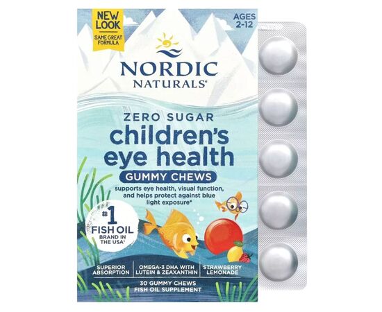 Жирные кислоты Nordic Naturals Здоровье глаз для детей от 2 до 12 лет, без сахара, вкус к (NOR-01844)