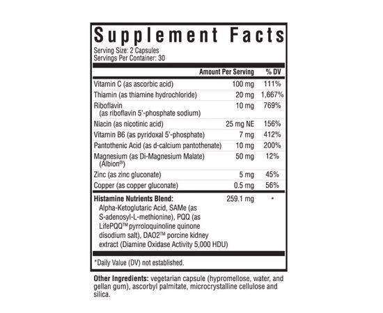 Витаминно-минеральный комплекс Seeking Health Гистаминовые питательные вещества, Histamine Nutrients, 60 капс (SKH52158), изображение 2 Витаминно-минеральный комплекс Seeking Health Гистаминовые питательные вещества, Histamine Nutrients, 60 капс (SKH52158), изображение 2