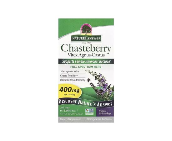 Травы Nature's Answer Астрагал, 500 мг, Astragalus, 60 вегетарианских капсул¶Витекс священный, 400 мг, Chasteberry, V (NTA-16352)