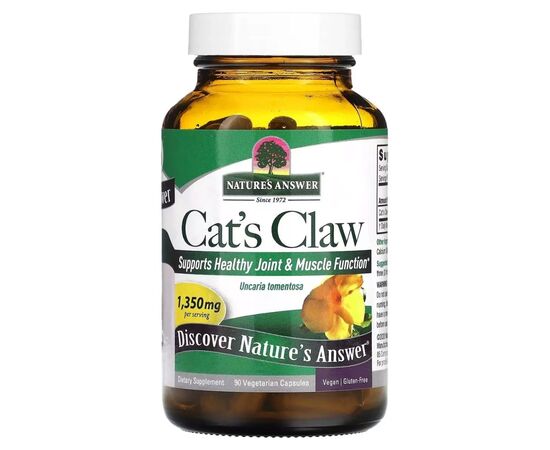Травы Nature's Answer Кошачий коготь, 1350 мг, Cat''s Claw, 90 вегетарианских капсул (NTA-16146), изображение 3 Травы Nature's Answer Кошачий коготь, 1350 мг, Cat''s Claw, 90 вегетарианских капсул (NTA-16146), изображение 3