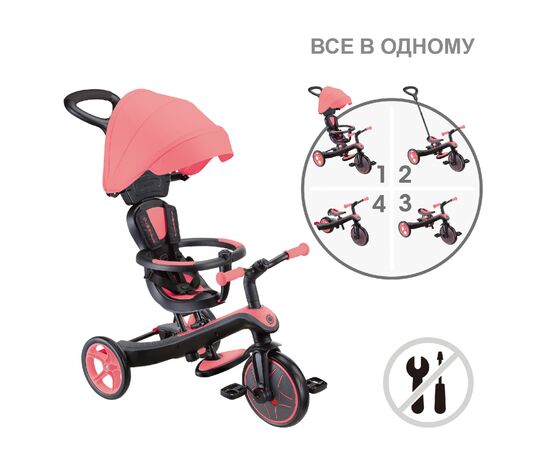 Детский велосипед Globber Explorer Trike 4 в 1, розовый (634-110), изображение 11 Детский велосипед Globber Explorer Trike 4 в 1, розовый (634-110), изображение 11