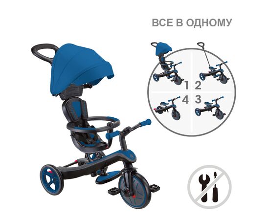 Детский велосипед Globber Explorer Trike 4 в 1, синий (634-100), изображение 11 Детский велосипед Globber Explorer Trike 4 в 1, синий (634-100), изображение 11